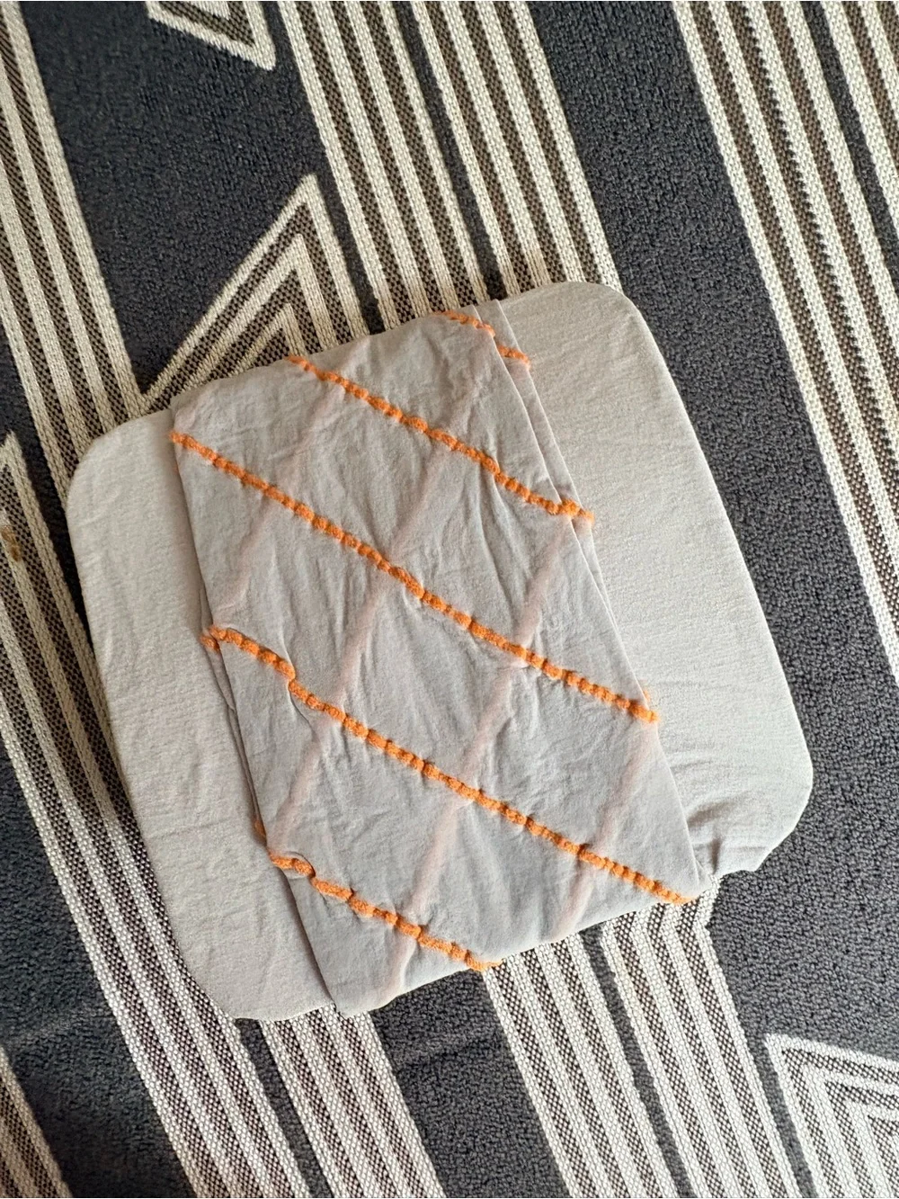 NEW American Apparel Gray Orange Sheer Spiral Tights Size M/L